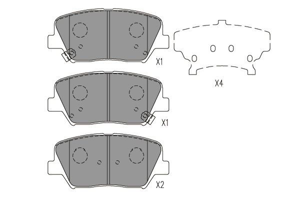 KAVO PARTS Piduriklotsi komplekt,ketaspidur KBP-3050